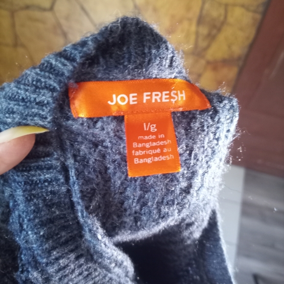 Joe Fresh Textured Dark Blue Sweater - Picture 2 of 4